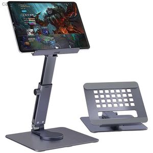 Tablet PC Stands Aluminium Tablet Stand Desk Riser 360 Rotation Multi-vinkel Höjd Justerbar vikbar hållare Dock för iPad Tablet Laptopl231225