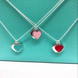 Popular Womens Double Heart Thick Necklace Designer Jewelry Gold/silver/rose Complete Brand As Wedding Christmas Gift Rzit