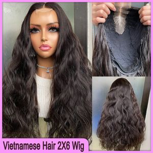 Wietnamski peruwiański brazylijska naturalna czarna fala ciała 2x6 Przezroczysta koronkowa peruka 100% surowe dziewicze Remy Human Hair