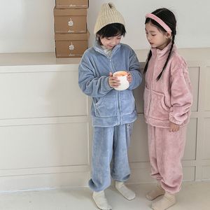 tuta per bambini bambini inverno set di vestiti caldi set per bambini ragazze stampare la felpa multicolore a due pezzi set abbigliamento pantaloni cappotto con cappuccio