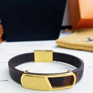 Ювелирные изделия из нержавеющих сплавов браслеты Bangles Pulseiras из нержавеющей стали кожаные браслеты для мужчин Женщины подарок с коробкой RT11A310O