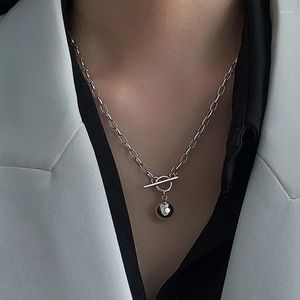 Chains Fashion Women Ins Simple Toggle Clasp Stainless Steel Chain Cuban Necklace Vintage Jewelry Gift