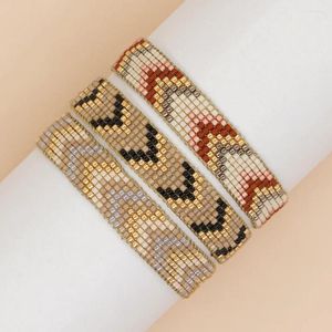Strand Beaded Bracelet Directional Pattern Gradient Vintage Trendy Creative Minimalist Handwoven Bohemian Rice Bead