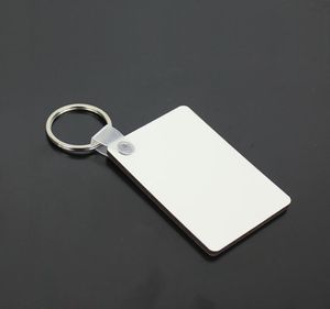 Partihandel 100st MDF Tom Key Key Chain Rectangle SubliMation Wood Key S For Heat Press Transfer Photo Logo Thermal Printing Gift-FreeShip8648413