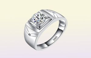Yhamni Original 925 Anelli in argento sterling per uomo Anello di gioielleria da sposa 1 Carat Cz Diamond Engagement Ring MJZ0113137024