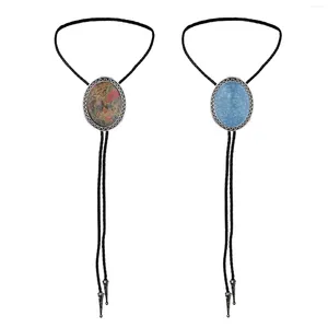 Laço laços masculinos elegantes bolo tie pu de couro corda casual colar vestuário acessório