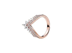 Högkvalitativ mode CZ Diamond Ring för 925 Sterling Silver Rose Gold Plated Women's Wedding Ring Original Box Set8522202