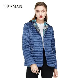 Jackor Gasman Solid Cotton Slim Short Jackets For Women Winter Jack -dragkedja Parka Huva Down Jacket Female Autumn Casual Puffer Coats