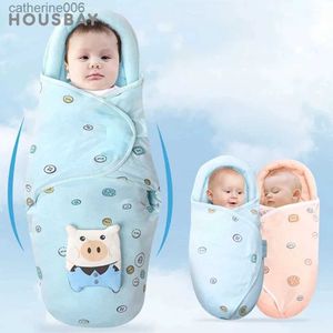 Sleeping Bags 0-6Months Baby Sleeping Bag Newborn Head Shaping Neck Protector Design Baby Wrap Blanket Anti-Startle Cocoon 1Tog Baby SwaddleL231225