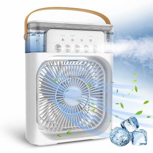 Electric Fans Portable Fan Air Conditioners USB Electric Fan LED Night Light Water Mist Fun 3 In 1 Air Humidifie For Home YQ231225