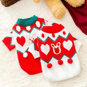 犬アパレルラグジュアリーセータークリスマス服かわいいプリント子犬キントプルオーバー冬の温かい猫ペットコスチュームチワワ