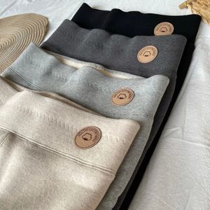 Leggings invernali femminili in velluto termico collanati dimagranti di cotone con vele elastico nero grigio grigio grigio caldo per donne 231225