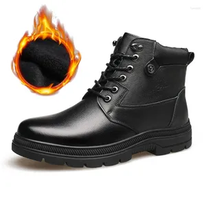 Botas 30 graus abaixo de zero de inverno homens genuínos sapatos de couro tornozelo calçado de luxo de vaca macho ka1867