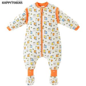 Sleeping Bags Happytobias Newborn 2.5/3.5 TOG Baby Sleeping Bags with Foot Leg Long Sleeve Thick Warm Boy Girl Sleepsack Sleepers S11L231225