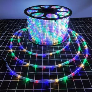 LED Strings Rainbow Tube Lamp 220V Fairy Neon String Light RGB Garland Outdoor lighting With EU Plug For Xmas Festival Party Decor2283