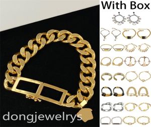 Bracelets Designer Women High Quality Charm Bangle Pearl Letter Open Bracelet Engagement Party Jewelry Thin Strip Bracelets Dongje8762183