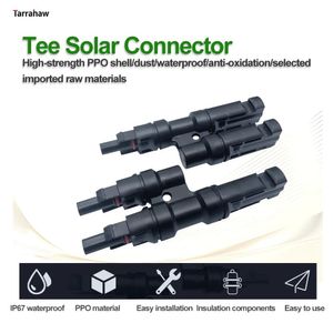 Tillbehör Solkontakt T Typ 1to2 Solförsegling Joint 3way PV Panel Parallellgren 30A 1000V Plug 2.5/4/6mm Modul Kabel Tillbehör