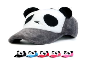 2018 Nowy mody Plush Man i Weman Winter Keep Warm Cartoon Panda Baseball Cap Walks Walks Caps Hat Whole3177750