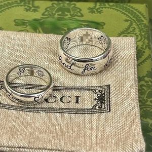 Fashion Silver letter love Band rings bague for lady women Party wedding lovers gift engagement jewelry With