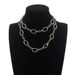 Pendant Necklaces V214 Fashion Brand Wholesale Jewelry Golden Silver Metal Color Long Chain Set Women Necklace High Quality Nickel FreeL231225
