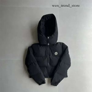 Trapstar Jacket Męskie płaszcze płaszcze mężczyzn mężczyźni haft błyszcząca czarna ironią kurtka Odłączona kaptur Wysokiej jakości zima 830