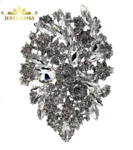 Pimler broşlar kraliyet vintage küme berrak kristal rhinestone folyo yaprağı gözyaşı ifadesi armut şekilli pimler düğün gelin mücevher59178699