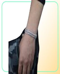 15mm spikar nit Stud mens charm armband armband is av guld silver färg kubanska kedja armband hip hop punk gothic bling juvel1606402