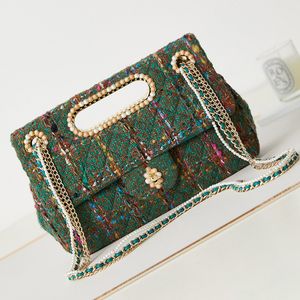 Luxury designer bag women knit genuine leather shoulder bag 10A mirror quality classic handbag flap chain crossbody purse