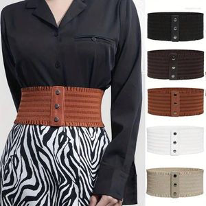 Belts Women's Wide Waistband Stretchy Dress Elastic Snap-Button Corset Pasek Do Spodni Damski Ladies Belt