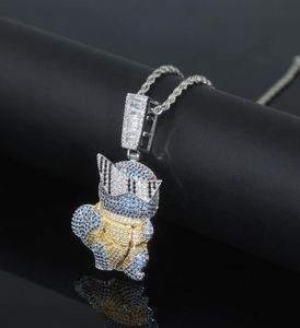Iced Out Bling Cz Cute Turtles Pendant Necklace Micro Pave Cubic Zircon Mens Fashion Hip Hop Punk Jewelry1258891