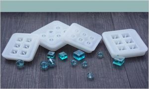 Novo retângulo transparente silicone grânulo molde bola quadrada 6 buracos diy jóias molde moldes de resina para jóias 6340486