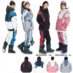 Bluza narciarska Kombinia Kobiety Mężczyźni narciarstwo z kapturem na nartach Snowboard Snowe Mężczyzna Zima ciepłe na zewnątrz wodoodporne wiatroodporne kurtki narciarskie i spodnie