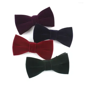 Bow Ties Men's Solid Color Velvet Tie Candy-Colored Suit Bowtie For Man Man Male Neckwear Fashion Farterfly Gravatas