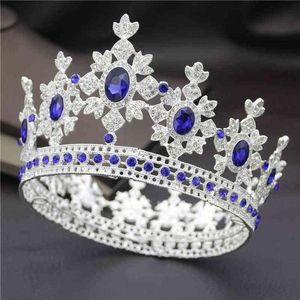 Moda Kraliyet Kral Kraliçe Gelin Tiara Taç Prenses Diadem Gelin Taç Prom Partisi Saç Süsleri Düğün Saç Takı 211228308p