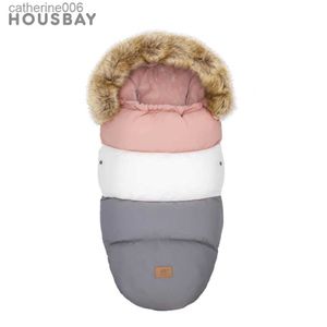 Sleeping Bags Stroller Baby Sleeping Bag 0-24Months Envelope For Discharge Winter Warm Footmuff Universal Pram Sleepsack Baby Carriage SackL231225