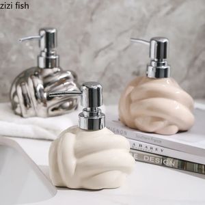Creative Ceramic Lotion Bottle Hand Sanitizer Soap Dispenser flaskor Body Wash Badrumstillbehör 231222