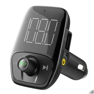 Bluetooth Car Kit Hands FM Sändare MP3 Player Cigarettändare Dual USB Charger6827611 Drop Delivery Automobiles Motorcyklar Auto Otvmu