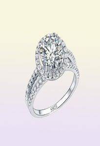 Yhamni Fashion Jewelry Ring Has S925 Stamp Real 925 Sterling Silver Ring Set 2 Carat CZ Diamond Wedding Rings for Women 5102318222084518