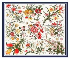 Sciarpe giglio bouquet fiore lady simulazione di seta sciatto scialle grande donna quadrata sacca primaverile asciugamano di protezione solare 130130cm6101965