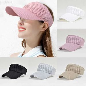 Visors New Women Anti-UV Sun Hats Breathable Adjustable Empty Top Visor Caps for Men Tennis Golf Running Travel Beach Sport Outdoor Hat L231225
