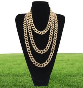 Hiphop bling mode kedjor smycken mens guld silver miami halsband kubansk länk kedja diamant isad ut chian298h8281385