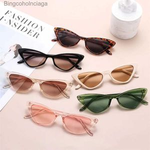 Solglasögon Brand Cat Eye Solglasögon Kvinna Fashion Designer Vintage Gradient Sun Glasses Kvinna UV400 Utomhus damer Shades Oculos de Soll231225