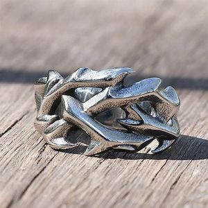 Vintage Hollow Out Design Crown of Thorns Ring Men Women Mulheres Stainless Steel Rings Rings Fashion Wedding Party Gifts Tamanho 7-132082