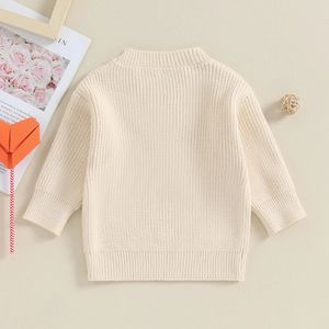 born Baby Girl Knitted Jumper Toddler Girls Daddy s Girl Letter Embroidery Sweater Crew Neck Long Sleeve Knitwear Knit 231225