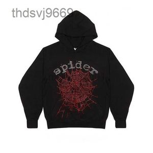 Erkek Hoodies Sweatshirts Hiphop Web Örümcek Rhinestone Desen Büyük Boy Erkekler Estetik Y2K Gotik Punk Sweatshirt Harajuku Rahat kadın başlık 6wnj