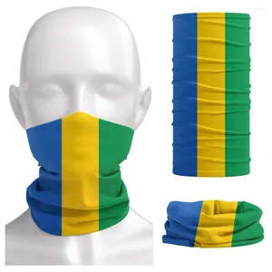 Halsdukar gabon flagga sömlösa bandana halsduk camping balaclava nacke gaiter för män kvinnor cyklar dammsäker halsduk vandring ansiktsskydd