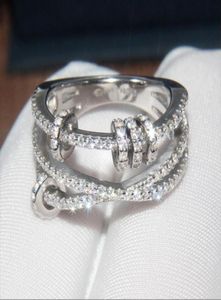 With Side Stones S925 Sterling Silver Ring Set with Diamonds Multiple Rings Couple Personality Jewelry9707022