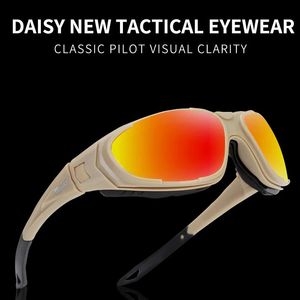 Eyewears Daisy C9 Taktiska polariserade solglasögon Militära skyddsglasögon Airsoft skjutglasögon Antiwind och Sandproof Paintball Goggles