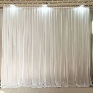 White Silk Material Background Curtain Party Baby Shower Wedding Birthday Photography Background Hanging Curtain 3 X6m