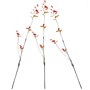 Fiori decorativi 3 pezzi Twigs simulati foglie fai -da -te rami Halloween decorazione vano casa finta foglia di pianta pick di riempimento di plastica caduta